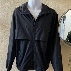 Champion Black Windbreaker with Chest Vent and Hoodie